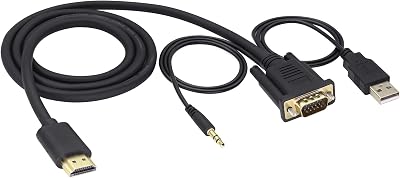 zdyCGTime HDMI to VGA Adapter 4K 1080P Cable USB Audio 1M Gold-Plated