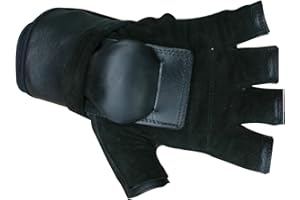 Hillbilly Wrist Guard Half Finger Gloves (Black, Large)