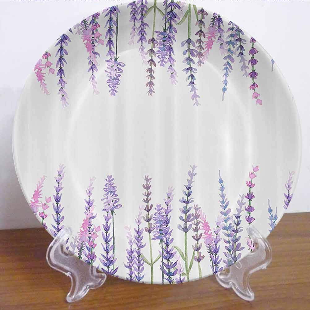 8" Purple Decor Collection Ceramic Dinner Plate Lavender