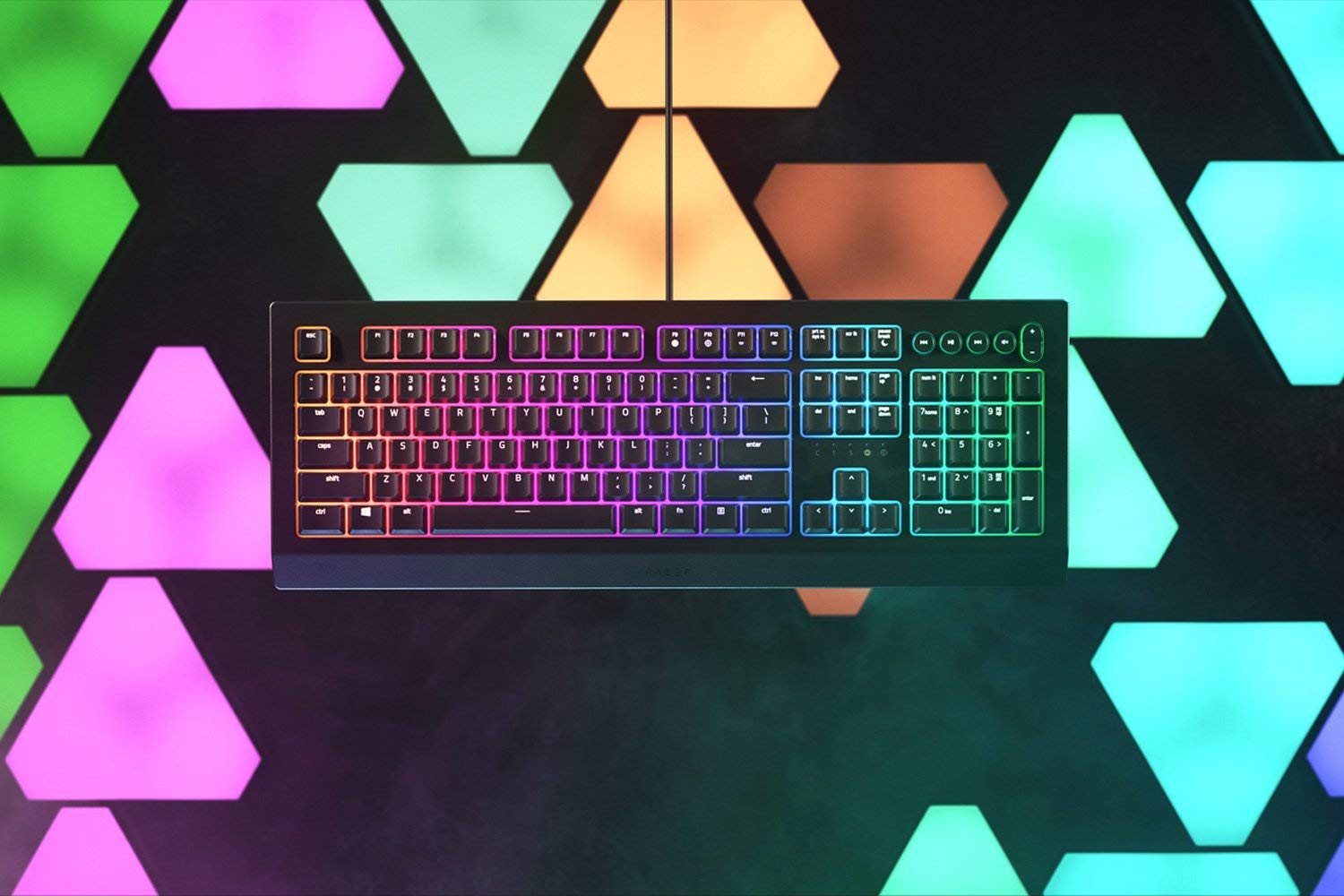 Razer Cynosa V2 Gaming Keyboard: Customizable Chroma RGB Lighting - Individually Backlit Keys - Spill-Resistant Design - Programmable Macro Functionality - Dedicated Media Keys