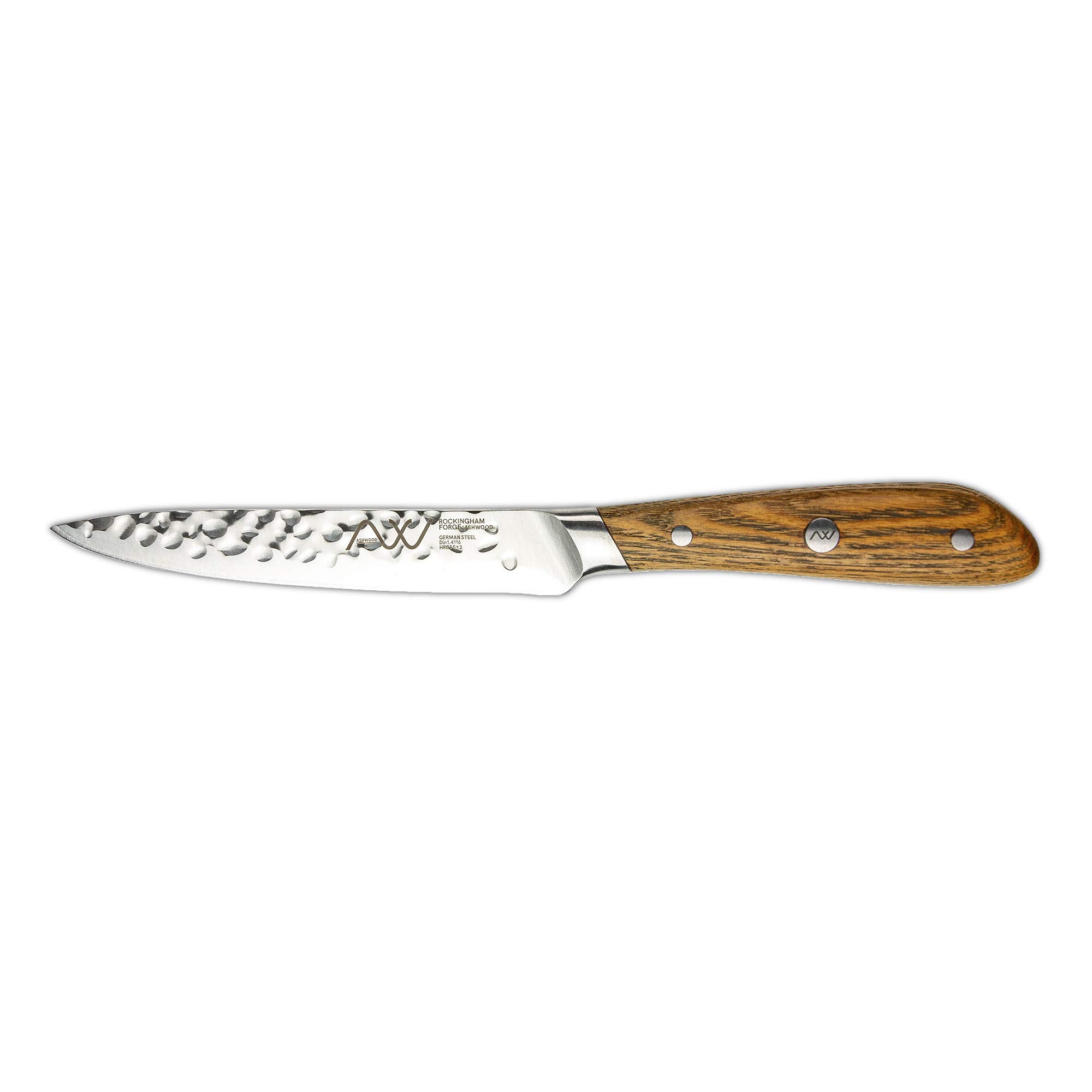 Rockingham Forge RF-1743 Ashwood Series 5” Utility Knife with Ice Hardened Vanadium Steel Blades, Heat-Treated Natural Handles