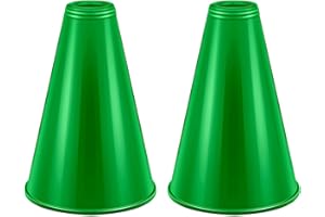 HSLCGF 2 Pcs Green Plastic Cheer Megaphone for DIY Party Accessory for School Outdoor Activities Party Favors Sports Match Game (Green)