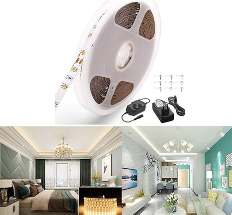 cprosp led strip 10m warmweiss dimmbar innen selbstklebend 3000k led stripes dimmbar 0 100 600 leds lichtband 2835 smd led bander mit 12v netzteil fur kuche unter schrank party haus weihnachten deko amazon de beleuchtung