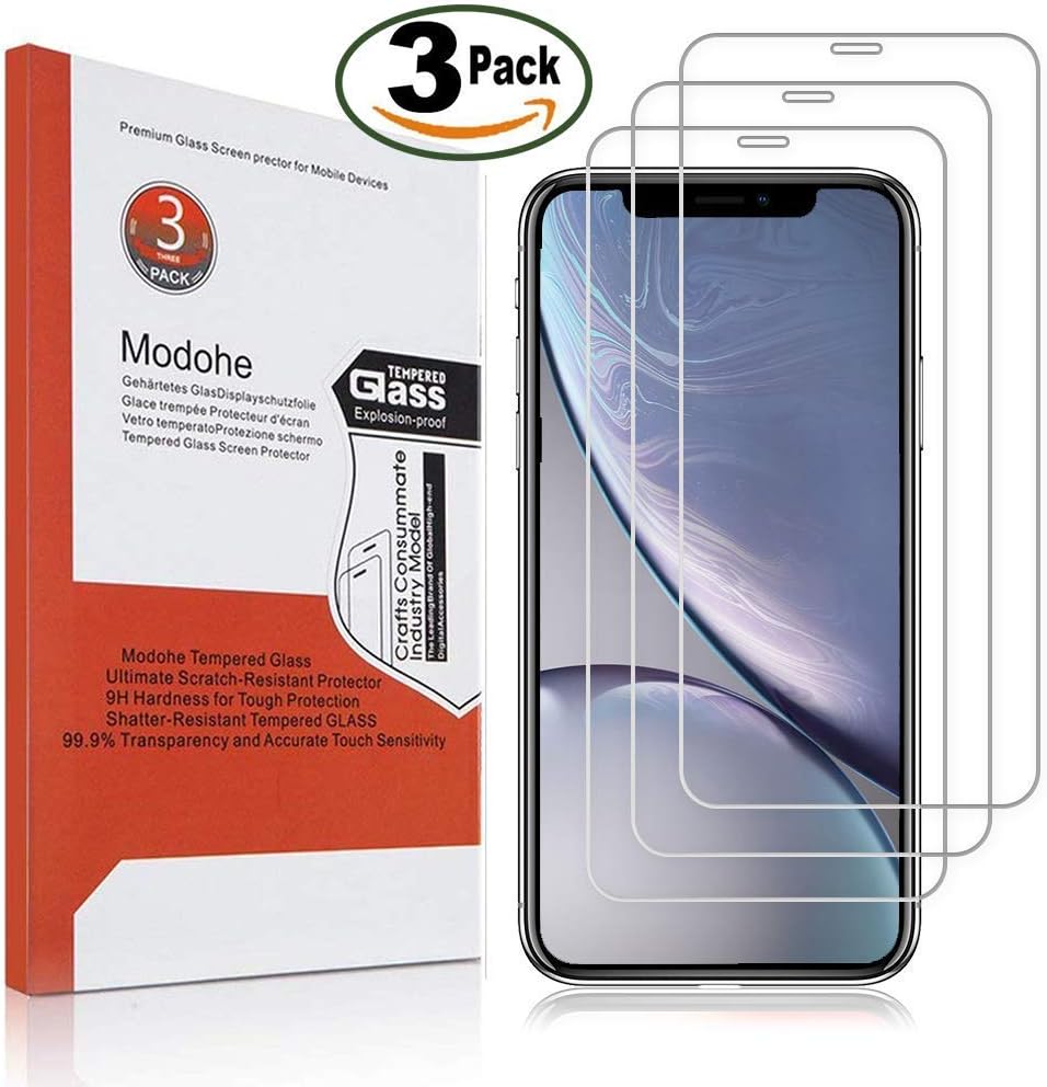Modohe [3 Pack] iPhone 11 iPhone XR Screen Protector, 0.26mm 9H Tempered Glass Screen Protector for iPhone 11 iPhone XR 6.1 inch[3D Touch Compatible]