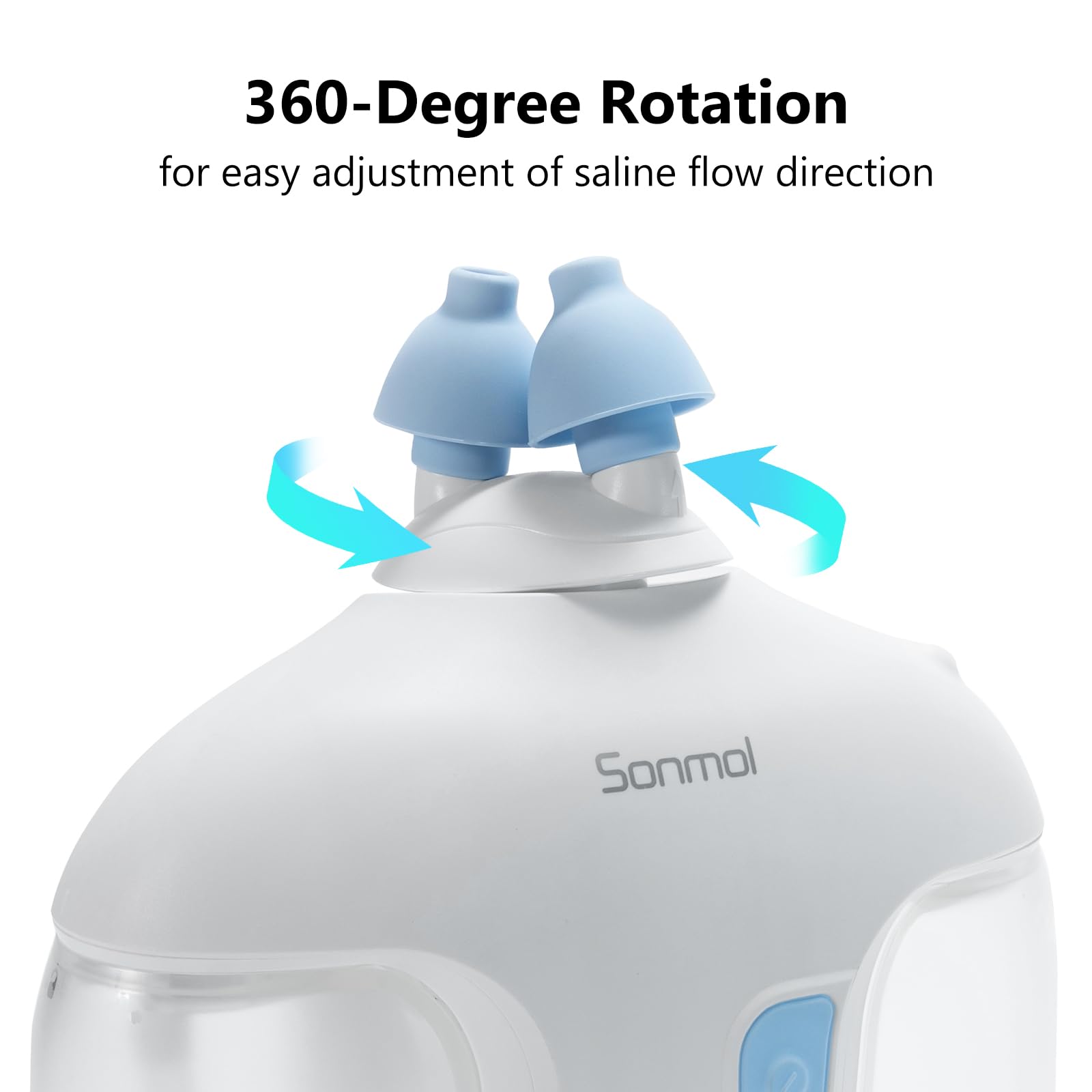 Sonmol Electric Nasal Irrigation System with 50 Salt Packets Nose Wash Deep Cleaning Sinus Rinse Relieve Congestion Runny Nose Itching(White)