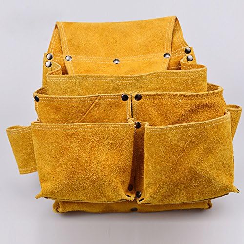 LuchuanLeather Tool Bag,Electrician Tool Pouch with Adjustable Waist Strap 15"x12"