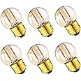 LDCHIUEN 12 Volt Low Voltage LED Light Bulbs - Soft Warm 2200K 1W (Only for 12V -24V DC/AC)- 15W Equivalent E26 Edison Base Small Globe Bulb for RV, Landscape Lights, 6Pack