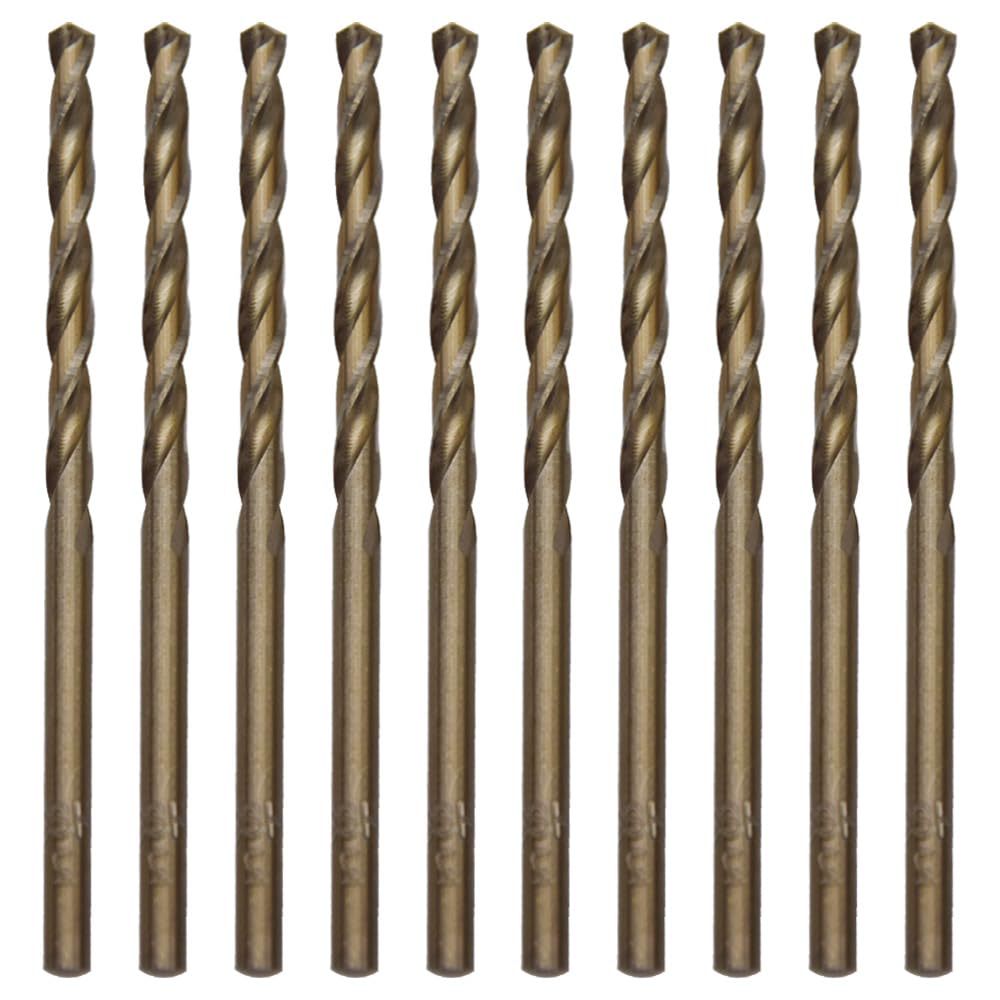 CEEYSEE 10Pcs Drill Bits 3mm HSS Drill Bit Straight Shank Twist Drill Bits Titanium Jobber Drill Bit Sets for Stainless Steel,Aluminum, Plastic and Wood (3mm/MHZT)