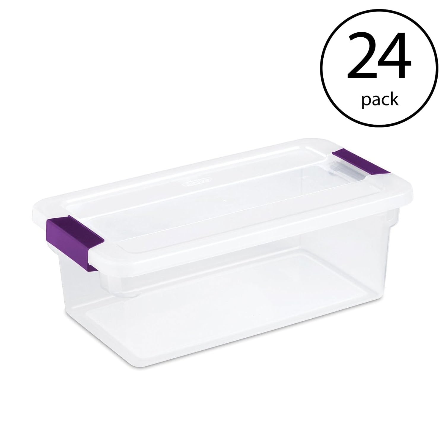 STERILITE 1751 6-Quart Clearview Latch Box Storage Tote (24 Pack)
