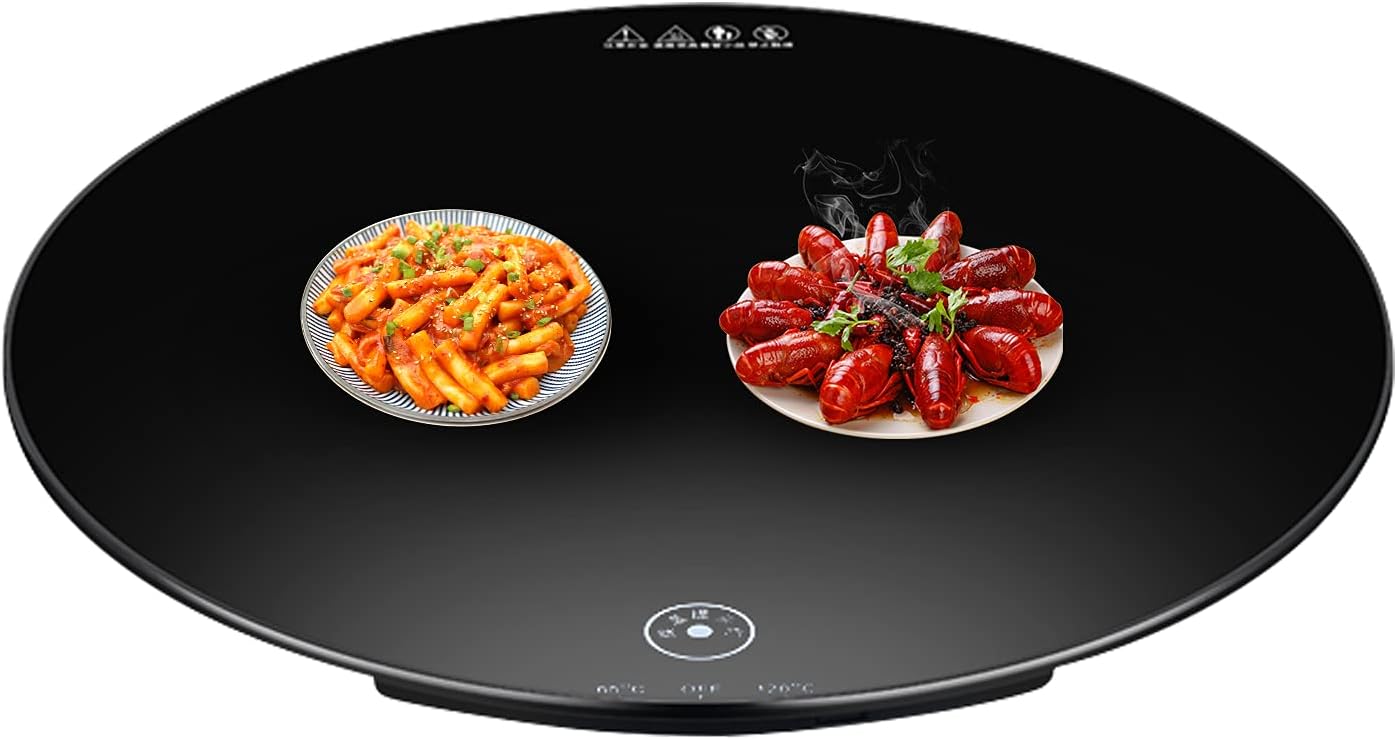 Round Food Warming Tray Round Food Warmer Plate 65/120? Electric Hot Plate Round Food Warmer Tray Food Heating Plate (110 Volt, 23.6 inch Diameter (Non-rotatable))