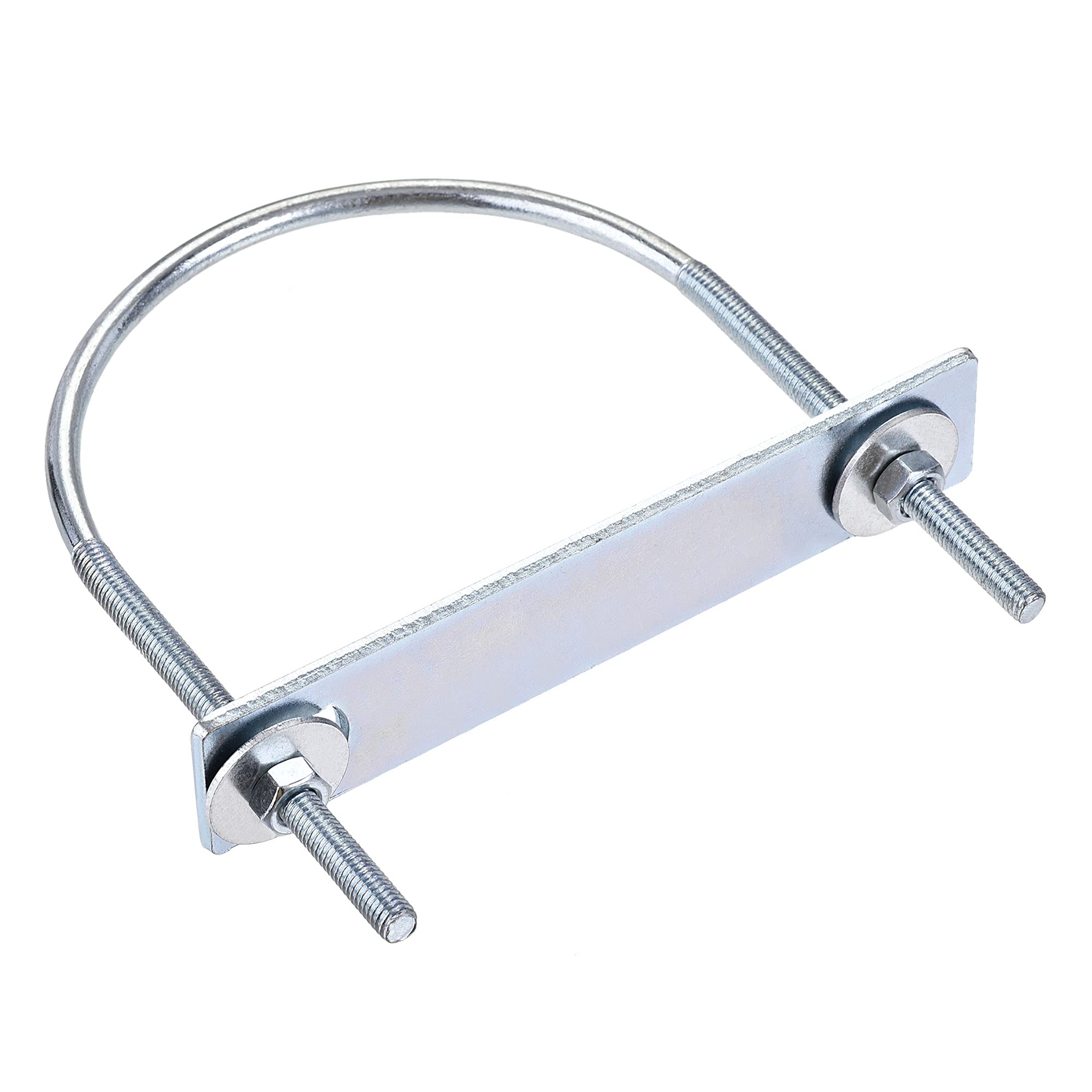 sourcing map Round U-Bolt 1 Set 3.74"(95mm) Inner Width 130mm Length Steel M6 with Nut, Plate, Washer