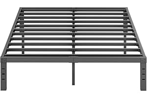 Furnitui 14 Inch High Metal Queen Bed Frame, Platform Bed Frame Queen Size No Box Spring Needed, Easy Assembly, Noise Free, Sturdy, Black