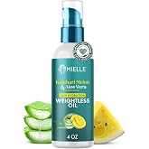 Mielle Organics Weightless Hair Oil, Kalahari Melon &amp; Aloe Vera Deep Long-Lasting Hydration Hair Treatment for Dry, Curly and Textured Hair, Lightweight, Non-Greasy Formula, 4 Ounce