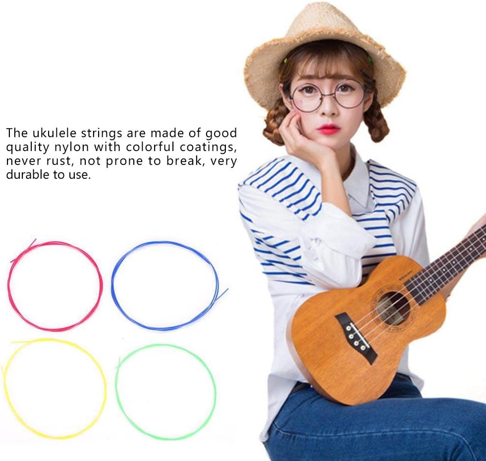 Dilwe Ukulele Strings Set, 4 Pcs/Set Colorful Nylon Strings Replacement Part Accessory for Ukulele, As shown in the picture - Image 4