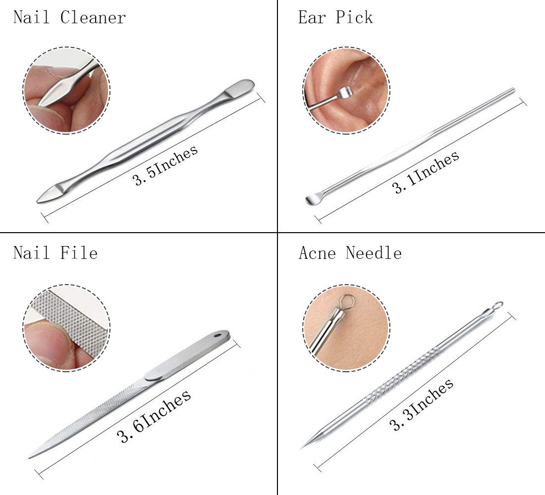 Keiby Citom Professional Stainless Steel Nail Clipper Travel & Grooming Kit Nail Tools Manicure & Pedicure Set of 12pcs with Luxurious Case (Rose Gold) : Beauty