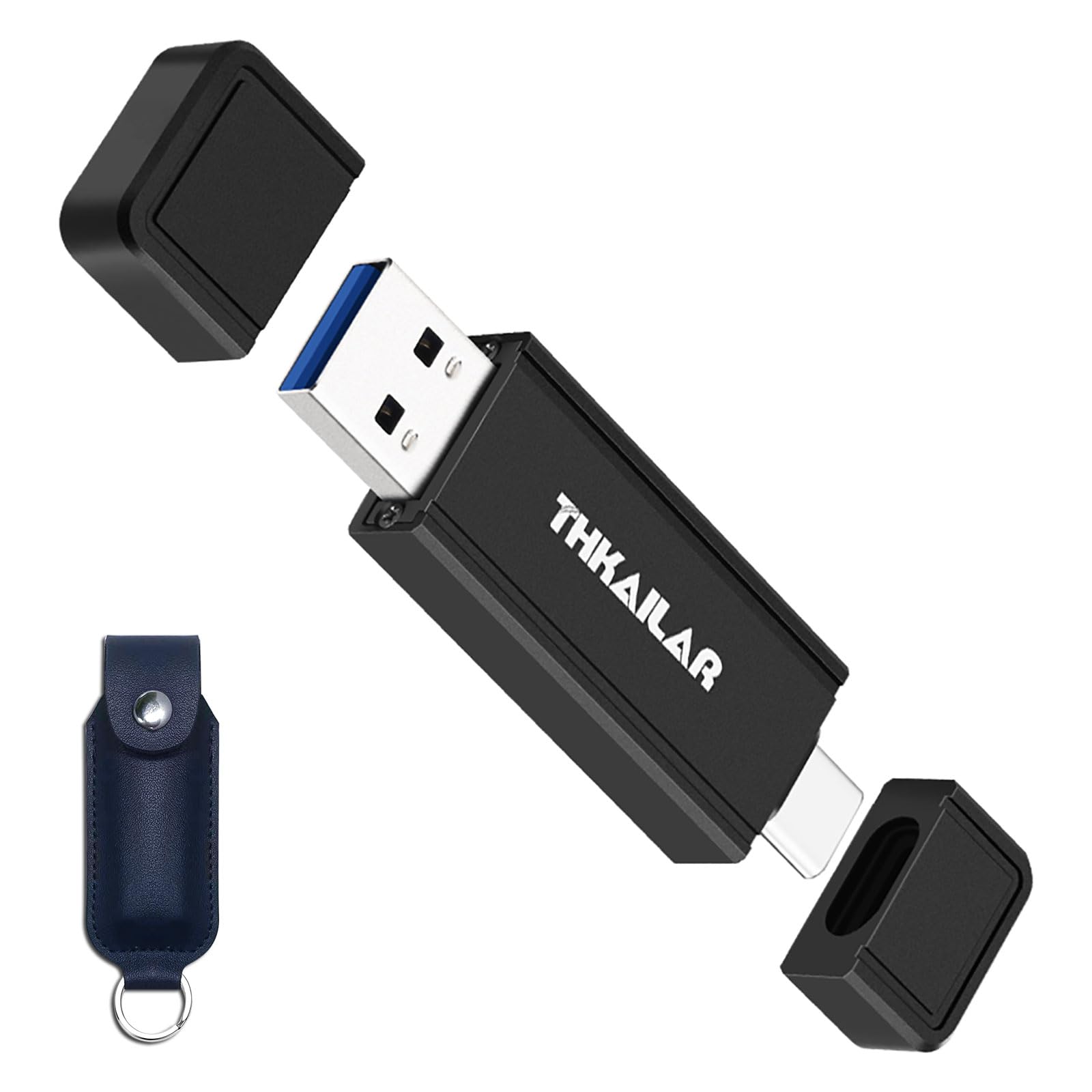 THKAILAR 1TB USB C Flash Drive Type-C&Type-A,USB 3.2 Gen 2 Portable SSD up to 1000MB/s,Thumb Drive for iPhone 15/16 Series/Mac/PC/Android,Zinc Alloy Solid State Drive for High-Speed Data Storage