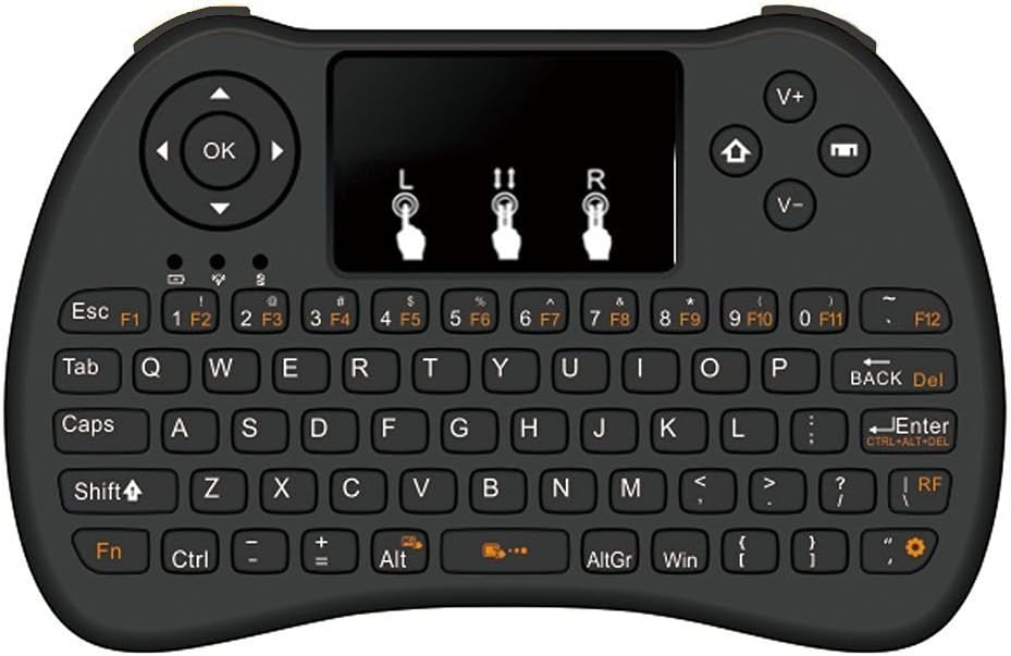 HiDeer i9 Mini 2.4GHz Wireless Touchpad Keyboard Air Mouse for PC, PAD, XBox 360, PS3, Google Android TV Box, HTPC, IPTV (2.4G Black)