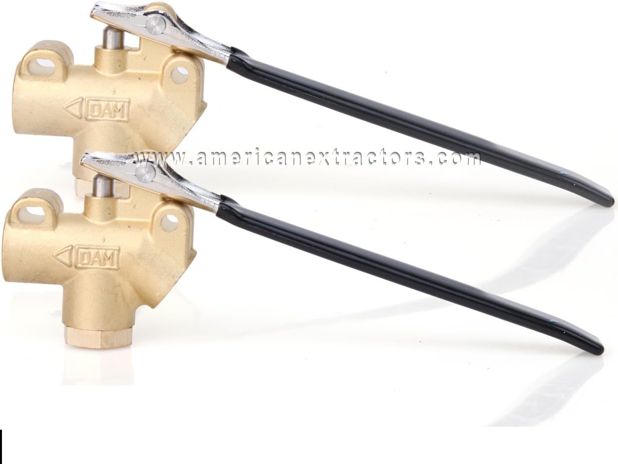 American Extractors 2 Angle Valves for Carpet Cleaning Wands (Brass, Globe Valve, 4 Ports, 1/2 in Inlet, 1/4 in Outlet, 1200 psi Max)