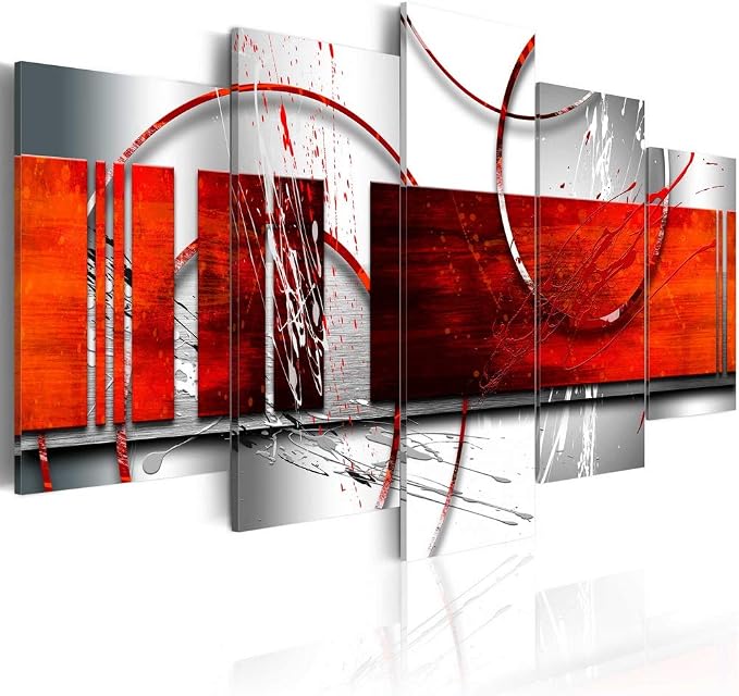 Amazon.com: Red Theme Canvas Painting Modern Wall Art Home Decor 5pcs