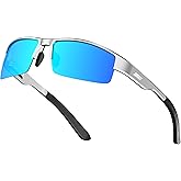 ATTCL Men's Polarized Sunglasses, UV400 Protection, Rectangle Metal Glasses for Driving, Fishing, Golf, Cycling