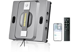 M85 Window Cleaning Robot - 6000PA Strong Suction Compact Robot, 6-Way Spray & Wet Wiping, Auto Edge Detection, 4 Cleaning Mo