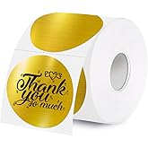 WANGHENG 2 Inch Holographic Thermal Labels,Gold Round Thermal Printer Labels,Printable Round Thermal Printer Labels Self-Adhesive Direct Thermal Label(300 Labels/Roll Gold)