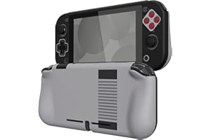 PlayVital ZealProtect Protective Case for Nintendo Switch Lite, Hard Shell Ergonomic Grip Cover for Nintendo Switch Lite w/Screen Protector & Thumb Grip Caps & Button Caps - Classics NES Style