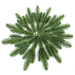 wonuu 25pcs Artificial Pine Green Leaves Needle