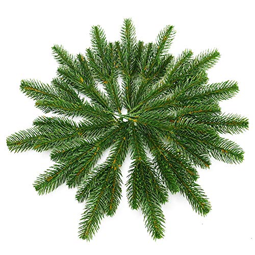 wonuu 25pcs Artificial Pine Green Leaves Needle