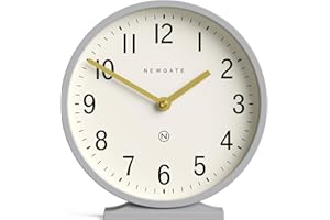 NEWGATE® Q Mantel Clock | Modern Classic Round Mantel Clock | Clockwork Gray | Contemporary Style for Mantel, Desk, Table, Shelf or Bedside