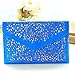 FASHIONROAD Fashion Road Modern Womens Floral Pattern Cross Body Cut Out Slim Chain Statement Bags Cross Body Handbags Blue