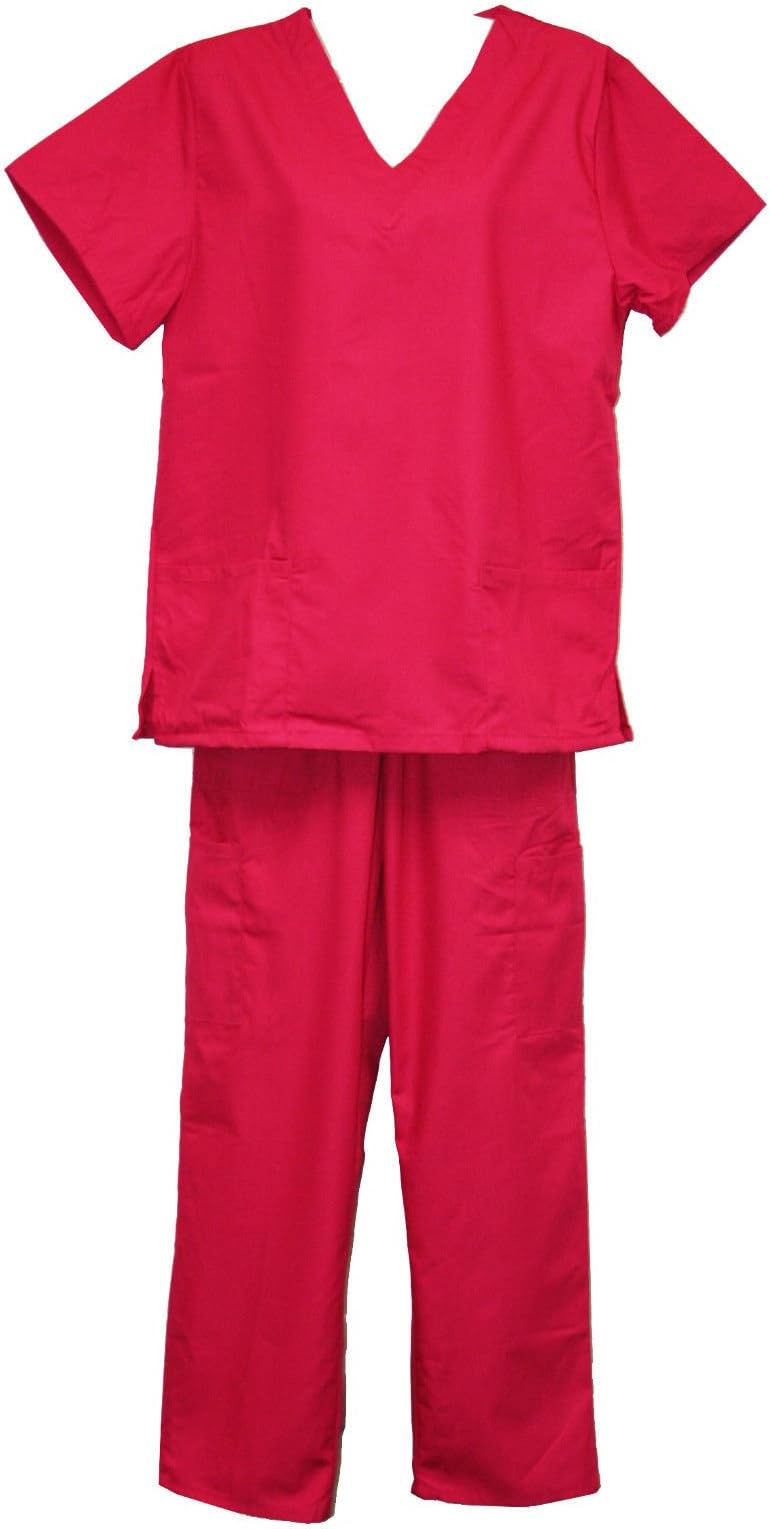 Womens Mens Scrubs Sets Work Uniforms Tops and Pants Small to 3XL Plus Size (LB-221)