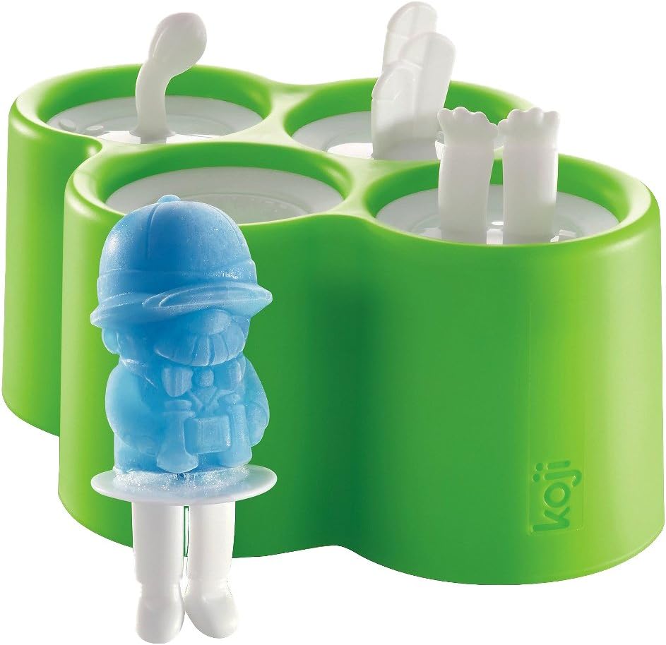 Zoku Safari Pops Ice Lolly Moulds, Silicone, Multi-Colour, 14 x 18 x 8 cm