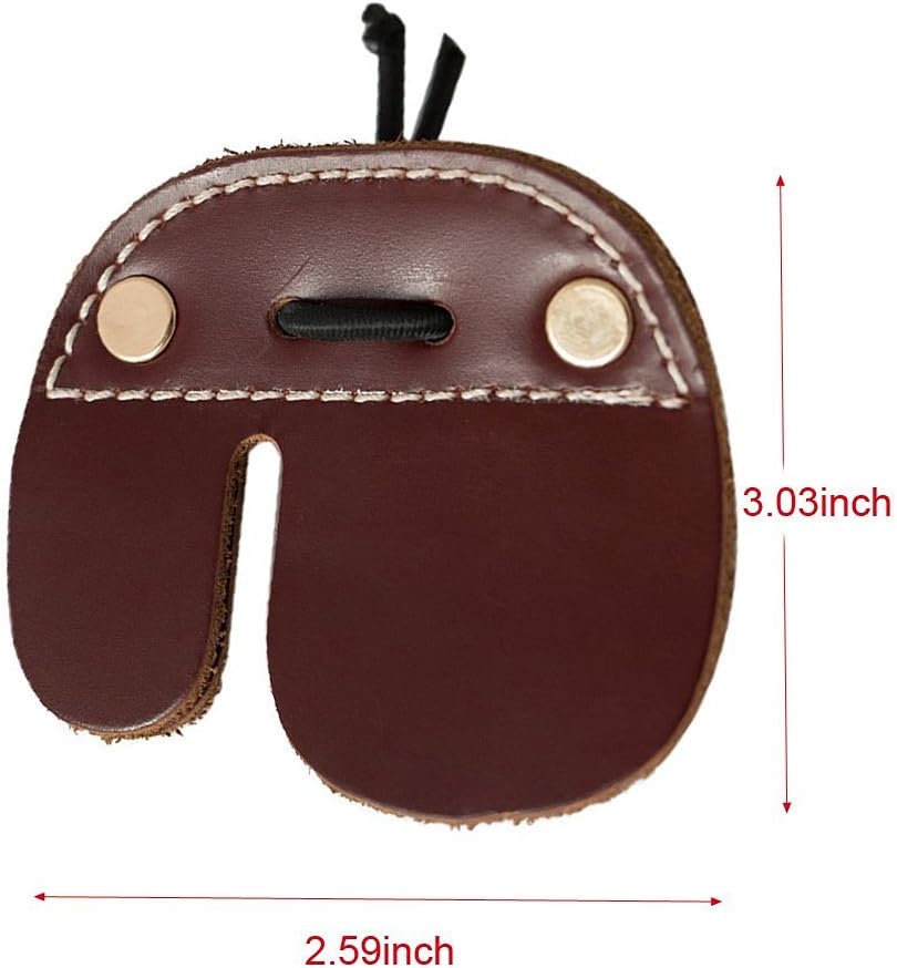 CyberDyer Cow Leather Archery Finger Tab for Recurve Bows Hunting Finger Protector Brown : Sports & Outdoors