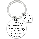Tebliomro Cheer Coach Gifts Keychain for Women Cheer Coach Appreciation Gifts for Cheerleader Volleyball Football Basketball Soccer Cheerleading Coaches Thank You Gift