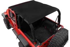 YOCTM Extended Bikini Top for Jeep Wrangler TJ 1997-2006 Full Bikini Top UV Protection Sun Shade Cover Waterproof Front & Rear Passengers (Waterproof Oxford)