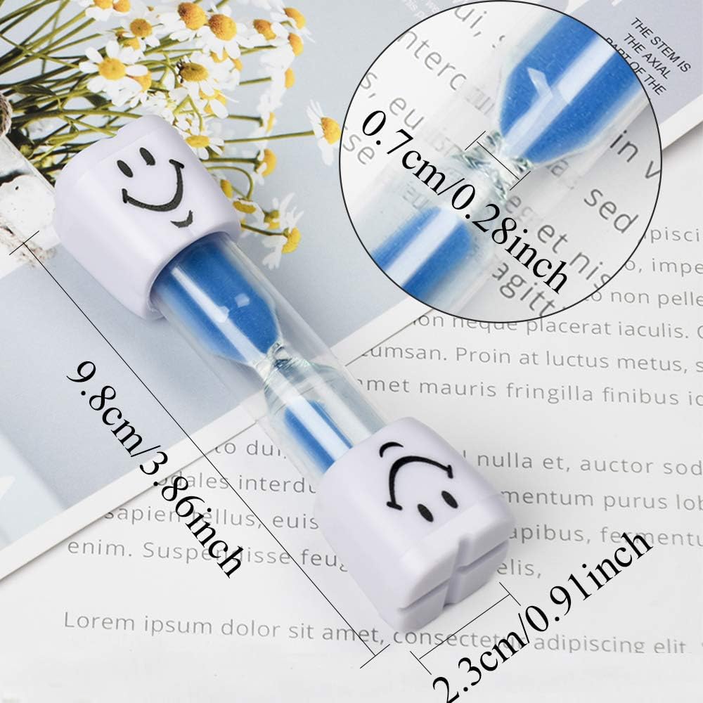 ZKSM Timer Per Lavare I Denti A Forma Di Dente (3 Pezzi) | Clessidra Da 3 Minuti In Plastica E Vetro, Per Bambini, Colori Assortiti