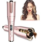Automatic Curling Iron, Auto Hair Curler Wand with 4 Temperatures & 3 Timers & LCD Display, Curling Iron with 1" Large Rotating Barrel, Dual Voltage Auto Shut-Off Spin Iron for Hair Styling