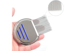 55 TRENDS Hair Nit Comb Stainless Steel Rounded Edge Bristles Head Lice Comb For Adults Kids And Pet Removing Head Lice From All Hair Types