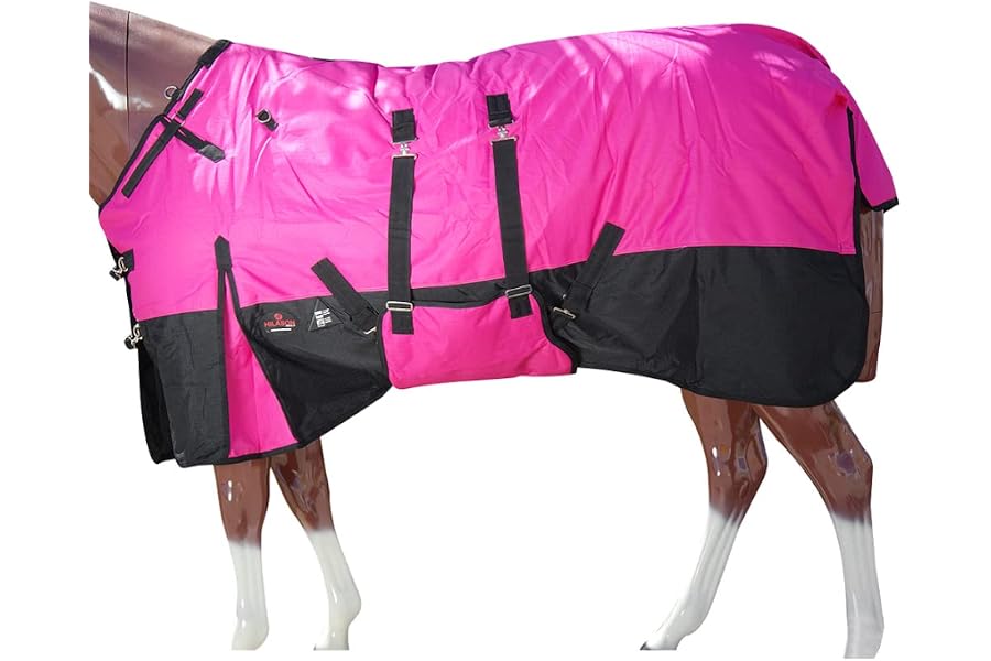 HILASON 1200D Winter Waterproof Poly Horse Blanket Belly Wrap | Turnout Blankets for Horses