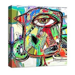 Canvas Wall Art Abstract Original Design Animals Painting Artwork for Home Prints Framed - 12x12 inches