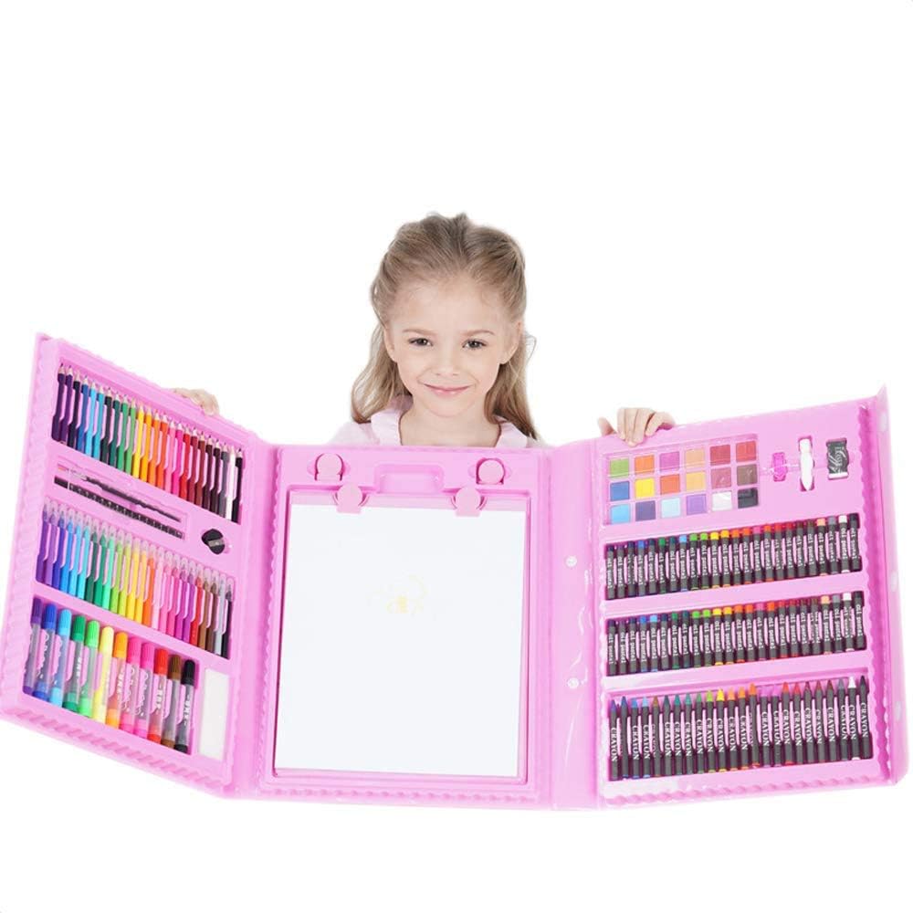 Amazon Yalufa お絵かきセット 色鉛筆 176ピース 絵の具セット 水性色鉛筆 クレヨン 固形水彩 カラーサインペン オイルパステル 子供用 画板付き 塗り絵 携帯便利 収納ケース付き パズル玩具 油性色鉛筆 描き用 入園祝い 入学祝い 誕生日プレゼント