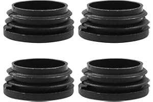 Bonsicoky 4 Pack 1-1/2 Inch (38mm) Round Plastic Hole Plugs, Black Pipe Tubing End Cap for Round Metal Tube