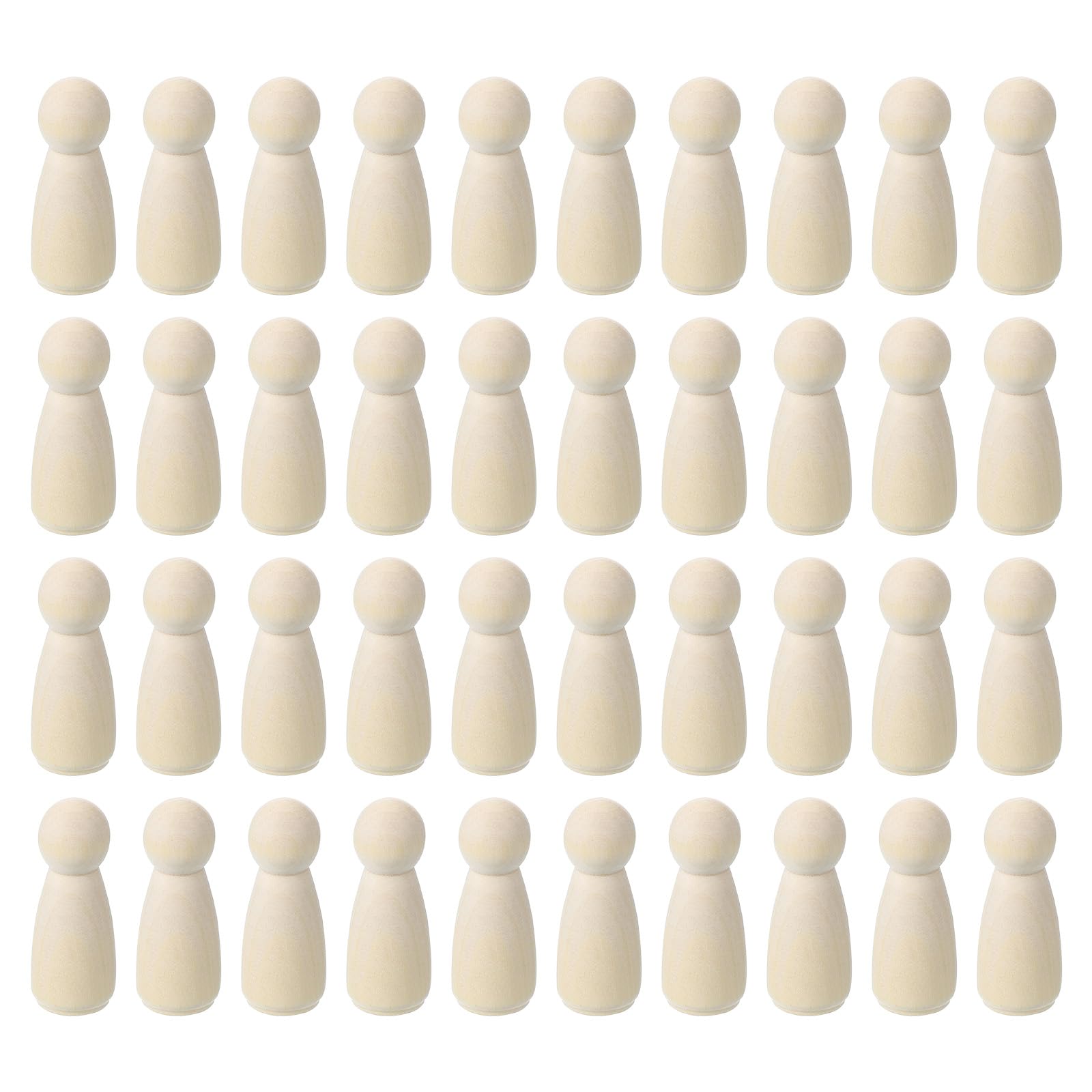 PATIKIL 1.69" Height Wooden Pegs Peoples, 52Pcs Wood Pegs People Mom Unfinished Bodies Unpainted Natural Wood Figures for Painting DIY Crafts Arts