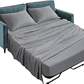 SPRINGSPIRIT Sleeper Sofa Queen Sheets Set | 4 Piece Bed Sheets Set Up to 8" Deep Pockets, Extra Soft and Breathable Bedding Sheets, Grey