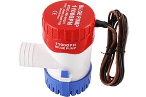 Submersible Boat Bilge Water Pump 12v 750gph 1100gph Marine Electric Bilge Pump for Ponds, Pools, Spas Silent, Boat Caravan R