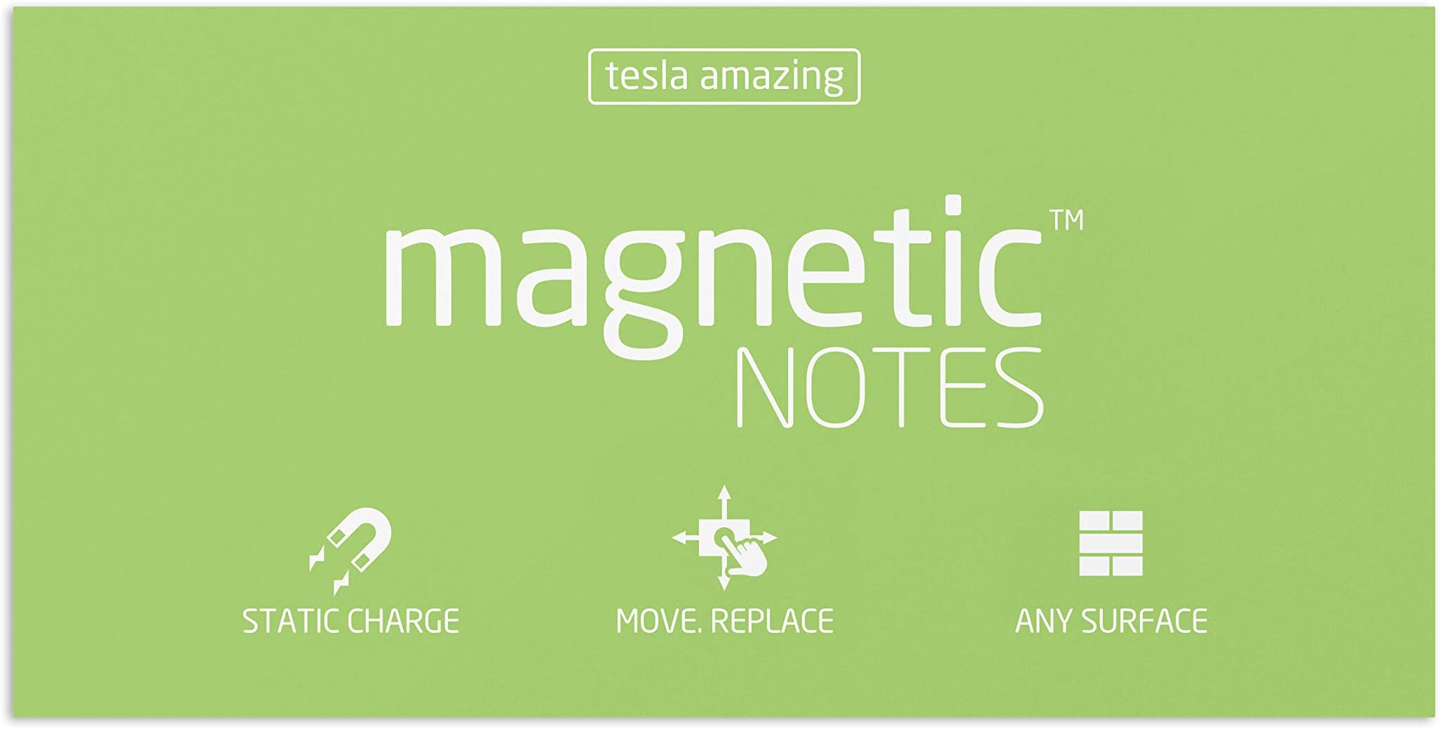 Tesla Amazing Magnetic Notes L Large 200mm x 100mm (7.9in x 3.9in) 100 sheets - Pastel Mint