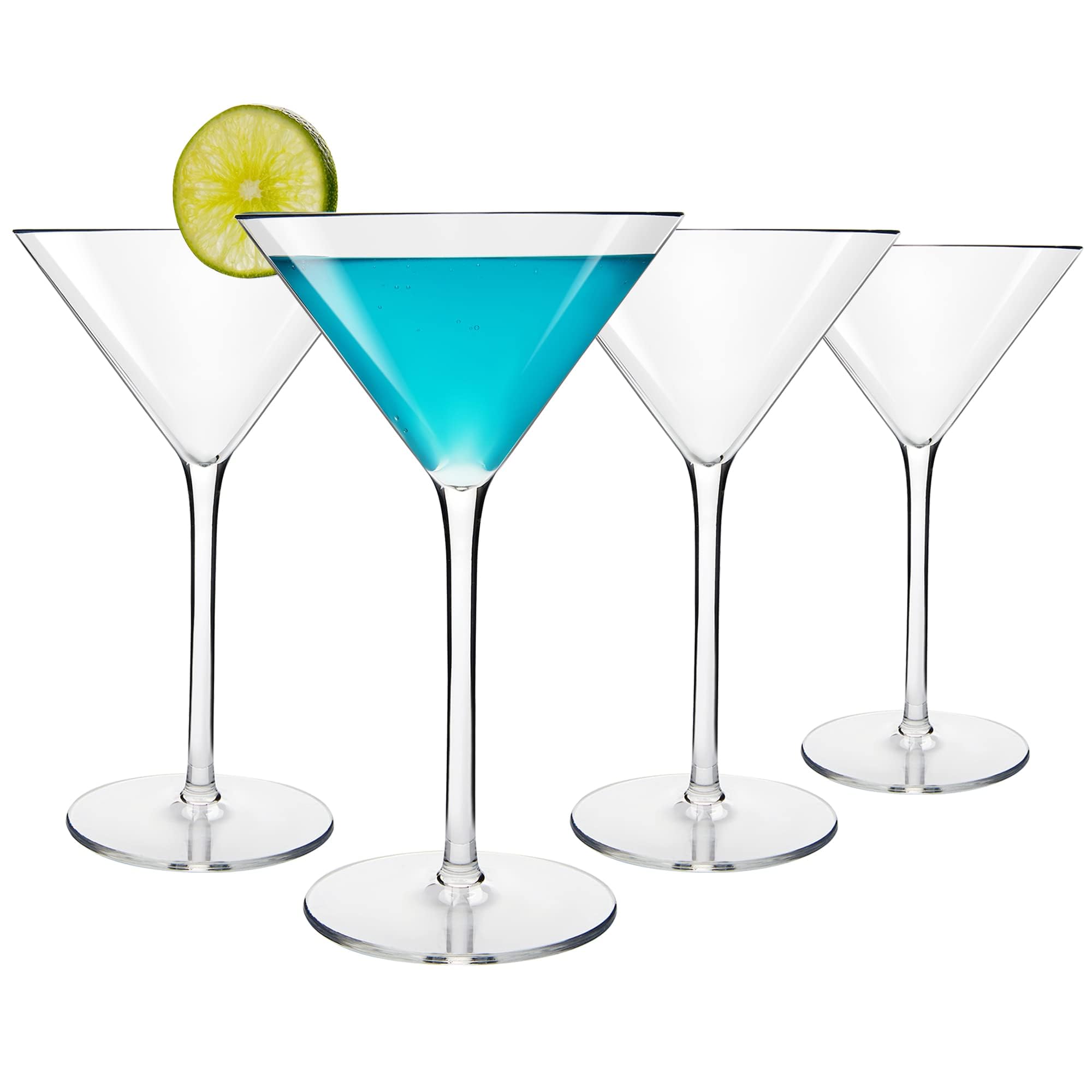 COOKY.D Unbreakable Martini Cocktail Wine Glasses Tritan-Plastic Classic Drinking Glassware, Perfect for Home, Parties and Restaurant, Dishwasher Safe, 260ml, Set of 4