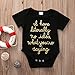 Cute Newborn Baby Golden Shiny Words Print Short Sleeve Summer Romper Bodysuit (0-3M, Black)