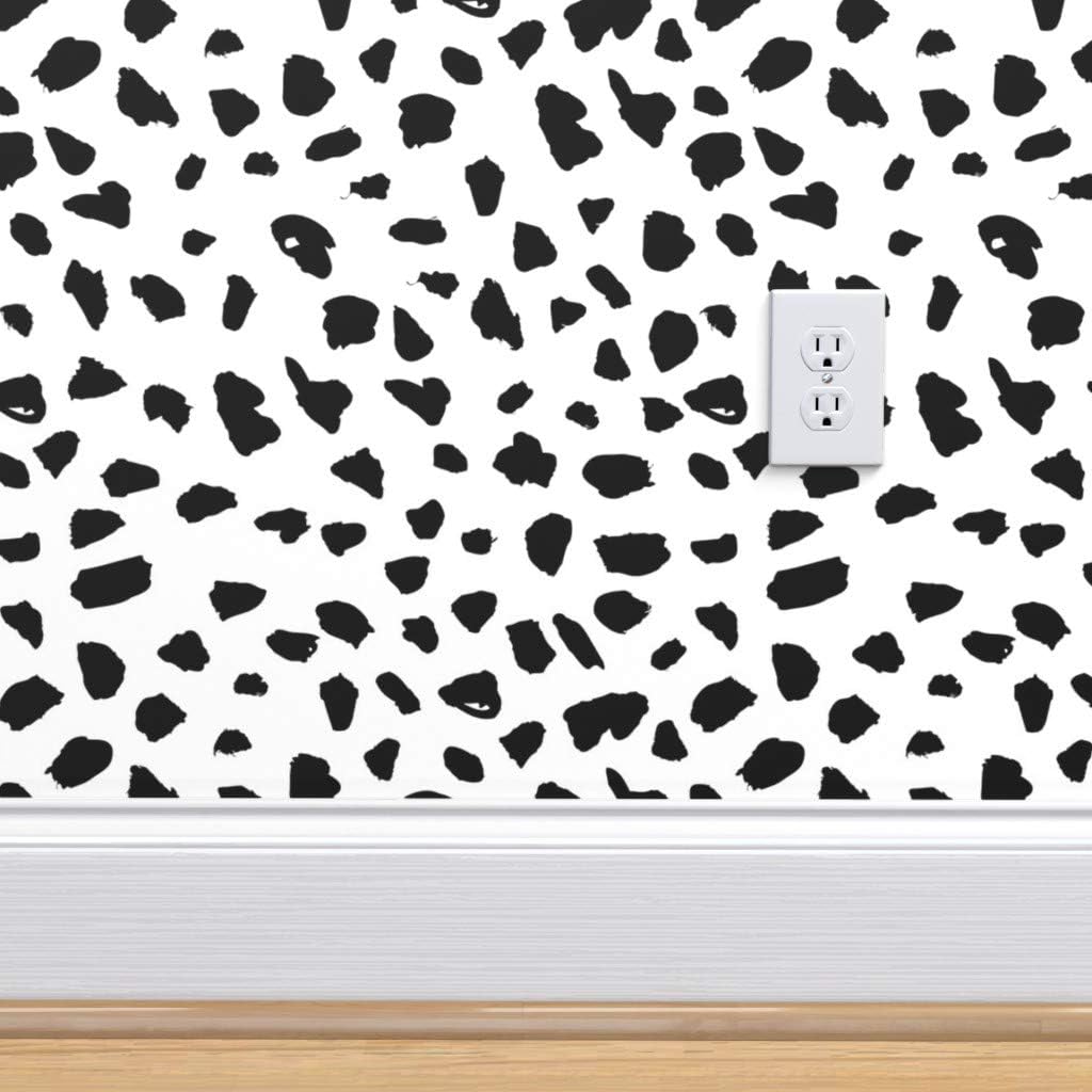 Amazon Littlesmilemakers 白黒壁紙ロール ドット抽象幾何学 オーガニックスカンジナビアヒョウ柄 24インチ 27フィート Roll 24in X 27ft R Iso2427 Cw D S1 壁紙